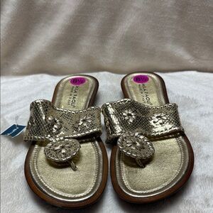 Mila Paoli Metallic Gold Sandals